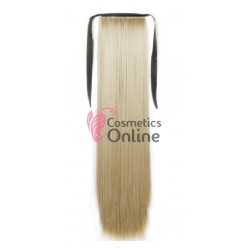 Extensie de par coada dreapta cu snur si pini 70 cm Blond Deschis Ash 18796HT16